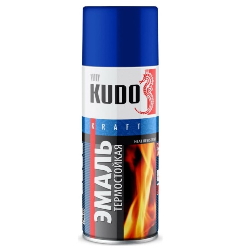 Эмаль аэрозольная термостойкая Kudo KU-5004 синяя 520 мл Эмаль аэрозольная термостойкая Kudo KU-5004 синяя 520 мл