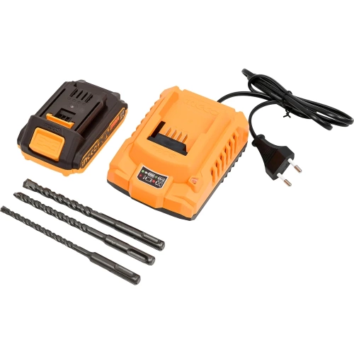 Аккумуляторный перфоратор INGCO SUPER 20В BL 1.8Дж, 1хАКБ 2Ач и ЗУ CRHLI201881 фото 7