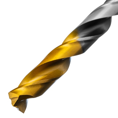 Сверло спиральное по металлу 8,5 x 117мм, Р6М5, Golden Tip, многогранная заточка Denzel фото 3 Сверло спиральное по металлу 8,5 x 117мм, Р6М5, Golden Tip, многогранная заточка Denzel фото 3