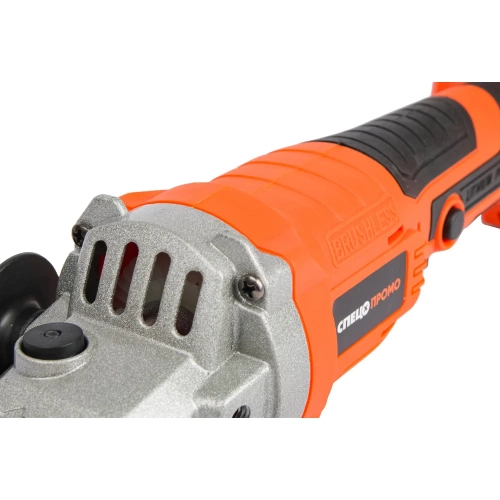 Шлифмашина угловая СПЕЦ набор промо БШУ-20-ПБ, бесщеточная, аккумуляторная, 125мм, 3000-8000об/мин, 20В, 2 аккумулятора Ли-Ион, 4,0Ач, зарядное устройство 5,0ч, кейс, цв рубашка на кейс+диск алмазный отрезной БИЗОН 125х22,2х1,8мм 4127/БИЗОН-0512003 фото 9