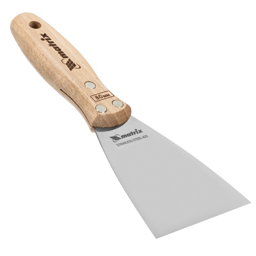 Шпательная лопатка из нержавеющей стали, 80 мм, буковая рукоятка, EFP Matrix фото 6