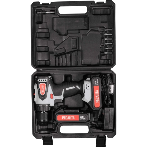 Аккумуляторная дрель-шуруповерт Ресанта ДА-20-2ЛК-Б 75/14/10 фото 9