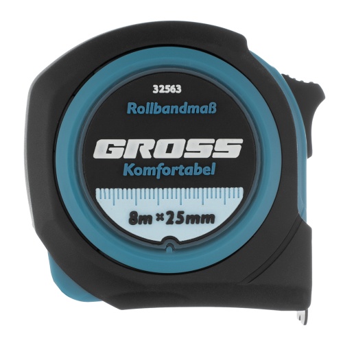 Рулетка Komfortabel 8 м х 25 мм,обрезиненный корпус Gross фото 4