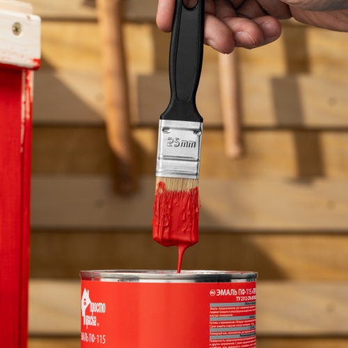 Кисть флейцевая "Стандарт", 25 х 6 мм, натуральная щетина, пластиковая ручка Сибртех фото 7