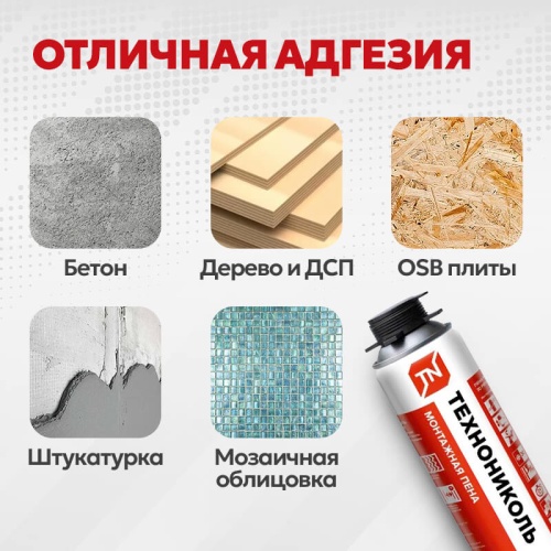 Пена монтажная ТЕХНОНИКОЛЬ 70 PROFESSIONAL всесезонная фото 4