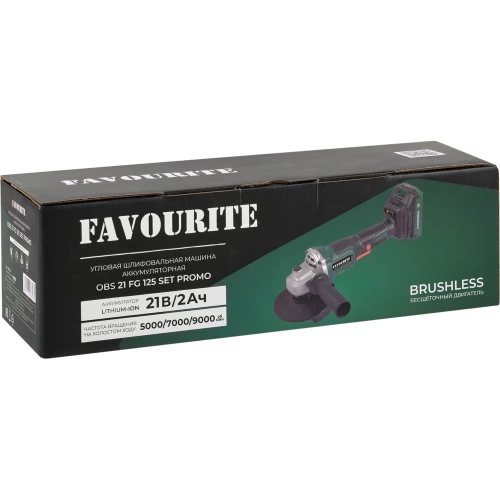 Угловая шлифовальная машина аккумуляторная FAVOURITE OBS 21 FG 125 SET PROMO 21В, 2Ач+ЗУ 150122422 фото 7