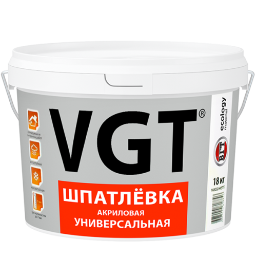 Шпатлевка акриловая универсальная VGT 18 кг