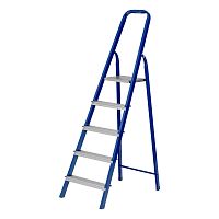 Стремянка, 5 ступеней, стальной профиль, алюминиевые ступени Сибртех