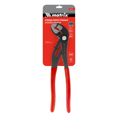 Клещи переставные 250 мм, кнопочный механизм, хром-ванадий, обливные рукоятки Matrix фото 8