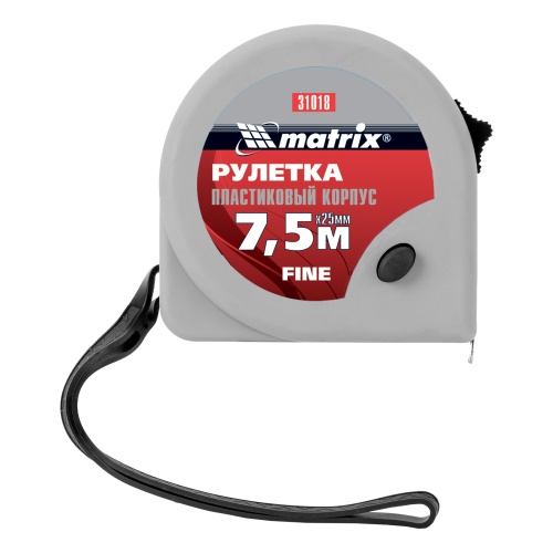 Рулетка Fine,7,5 м х 25 мм,пластиковый корпус Matrix фото 4