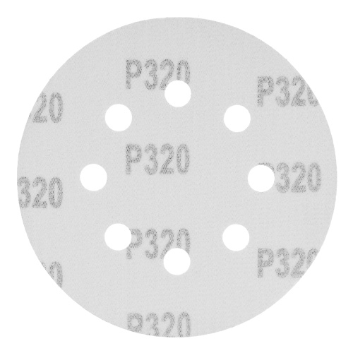 Круг абразивный на ворсовой подложке под "липучку", перфорированный, P 320, 125 мм, 5 шт Matrix фото 2