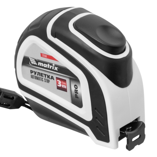Рулетка Autostop,3 м х 16 мм,двухкомпонентный корпус,автоматическая фиксация,Pro Matrix Рулетка Autostop,3 м х 16 мм,двухкомпонентный корпус,автоматическая фиксация,Pro Matrix