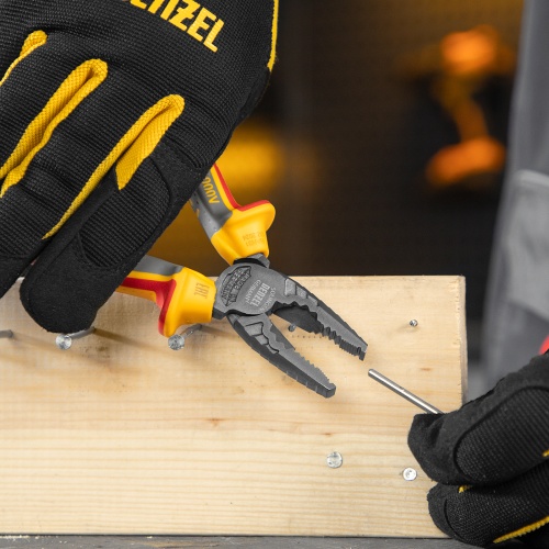 Плоскогубцы комбинированные, диэлектрические трехкомпонентные рукоятки до 1000 В, 165 мм Denzel фото 11