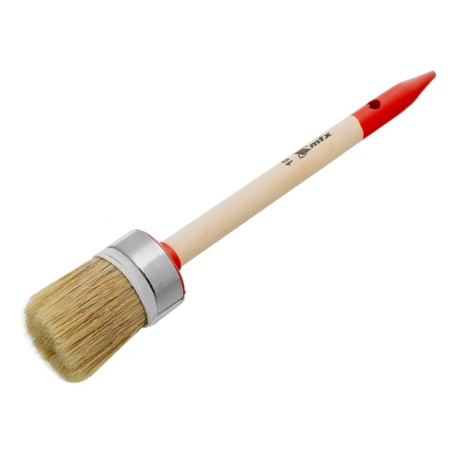 Кисть круглая, Профи №10 (40 мм) натуральная щетина, деревянная ручка MTX фото 2