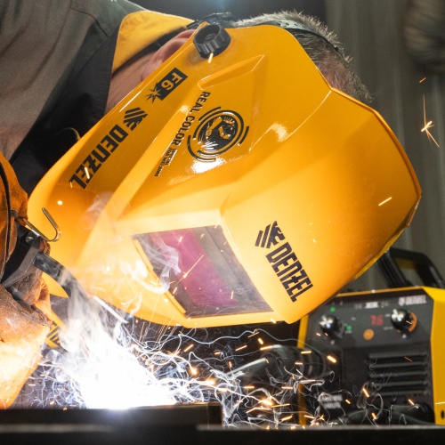 Щиток защитный лицевой (маска сварщика) F6, см. окно 93х43, Real Color, DIN4/5-8/9-13// Denzel фото 14