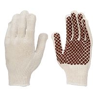 Перчатки трикотажные, ПВХ гель шахматный облив, оверлок Сибртех