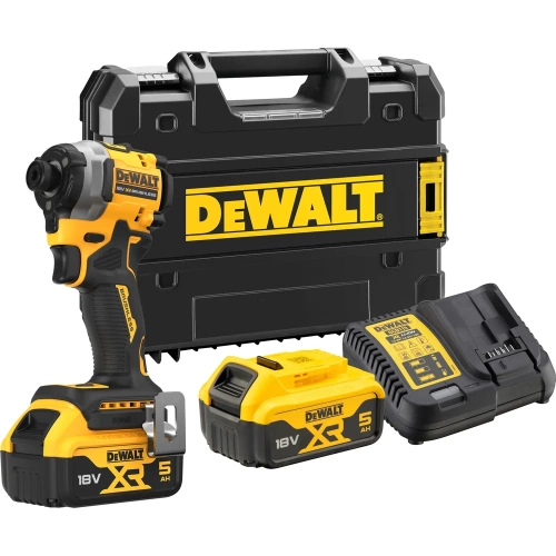 Аккумуляторный шуруповерт DEWALT DCF850P2T, 18 В, 206.2 Нм, 3800 уд/мин, с 2 АКБ 5 Ач и ЗУ, в кейсе TSTAK DCF850P2T-QW Аккумуляторный шуруповерт DEWALT DCF850P2T, 18 В, 206.2 Нм, 3800 уд/мин, с 2 АКБ 5 Ач и ЗУ, в кейсе TSTAK DCF850P2T-QW