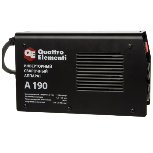 Инверторный аппарат электродной сварки QUATTRO ELEMENTI A 190 248-528 фото 5 Инверторный аппарат электродной сварки QUATTRO ELEMENTI A 190 248-528 фото 5