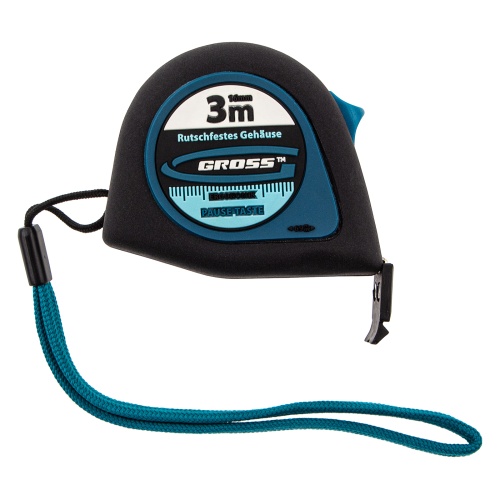 Рулетка "Ergonomisch",3 м x 16 мм,магнитный обрезиненный зацеп Gross фото 2