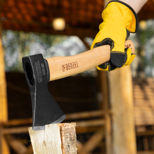 Топор, 600 г, кованый, буковое топорище Denzel фото 8