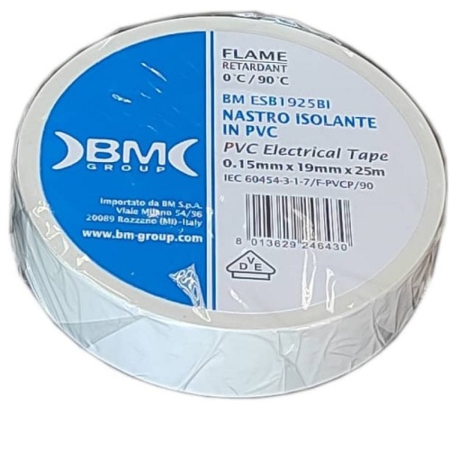 Изолента ПВХ BM Group BM-ESB1925BI 19 мм белая 25 м фото 3 Изолента ПВХ BM Group BM-ESB1925BI 19 мм белая 25 м фото 3