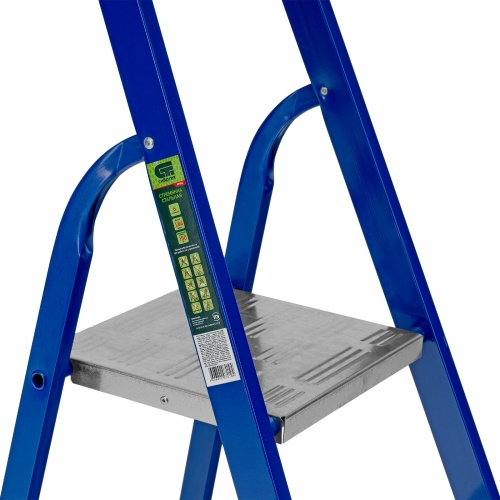 Стремянка, 6 ступеней, стальной профиль, алюминиевые ступени Сибртех фото 7