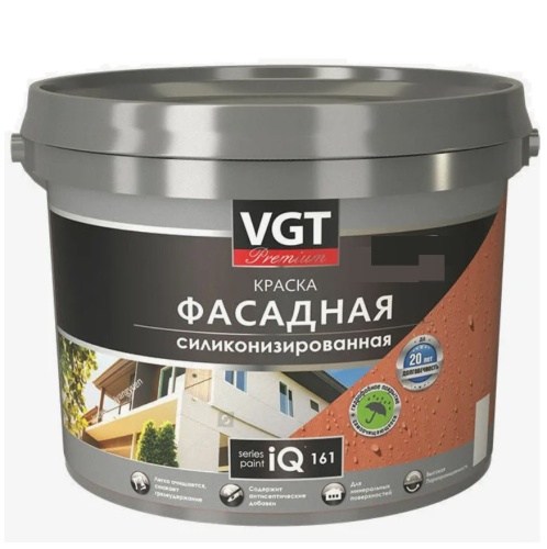 Краска фасадная VGT iQ161 база С силиконизированная 7 л/9,5 кг Краска фасадная VGT iQ161 база С силиконизированная 7 л/9,5 кг