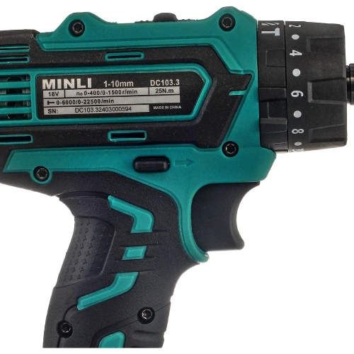Аккумуляторная ударная дрель-шуруповерт MINLI 10mm 25N.m Li-ion 18Vx2 DC103.3-2.0A фото 9 Аккумуляторная ударная дрель-шуруповерт MINLI 10mm 25N.m Li-ion 18Vx2 DC103.3-2.0A фото 9