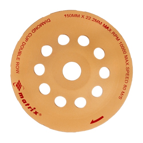 Чашка алмазная зачистная, 150 мм, двухрядная Matrix фото 4