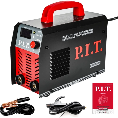 Сварочный аппарат P.I.T. IGBT 5.8кВт, 220А, ПВ-30, ММА 1.6-3.2мм, 190-250В, гор. старт PMI220-C2 фото 3 Сварочный аппарат P.I.T. IGBT 5.8кВт, 220А, ПВ-30, ММА 1.6-3.2мм, 190-250В, гор. старт PMI220-C2 фото 3