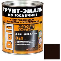 Грунт-эмаль по ржавчине Dali 3 в 1 гладкая коричневая RAL 8017 2 л
