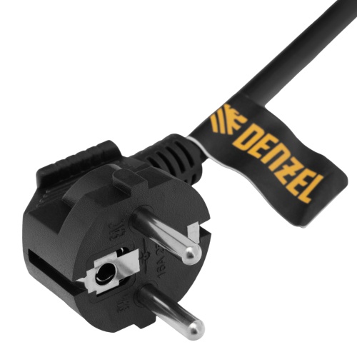 Шнур сетевой Energy Series, ПВС, 3 м, 3 x 1 мм, с неразборной вилкой, черный, Denzel фото 4