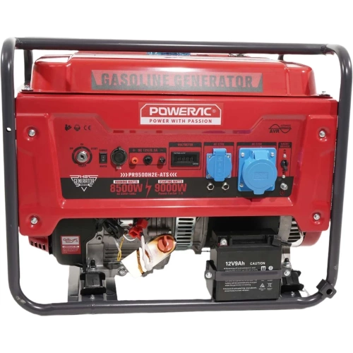 Генератор бензиновый электрический POWERAC 9кВт, 220В, 16л.с., автозапуск PR9500H2E-ATS фото 3