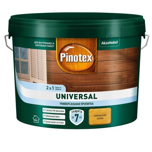 Пропитка 2 в 1 Pinotex Universal карельская сосна 9 л