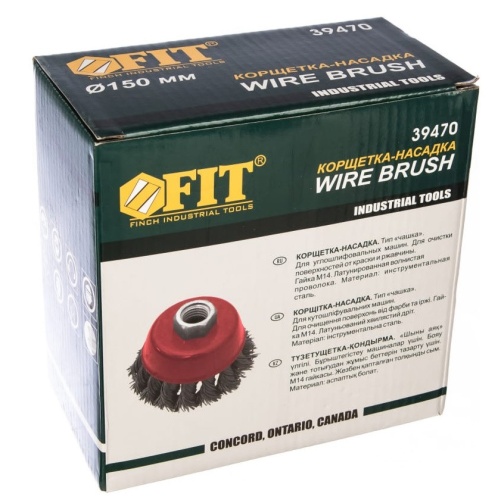 Корщетка-чашка Fit 39470 стальная витая гайка М14 150 мм фото 3 Корщетка-чашка Fit 39470 стальная витая гайка М14 150 мм фото 3