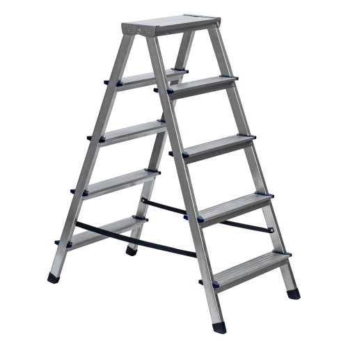 Стремянка двусторонняя 5 ступеней, алюминиевая, Сибртех фото 2