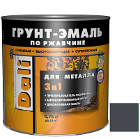 Грунт-эмаль по ржавчине Dali 3 в 1 гладкая RAL 7024 серый графит 0,75 л
