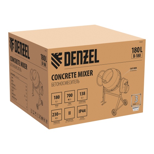 Бетоносмеситель B-180, 700 Вт, 180 л Denzel фото 6