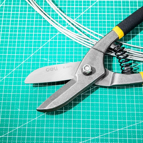 Ножницы по металлу DELI dl4371 прямые, легированная сталь, двухкомпонентная рукоять 118718 фото 8