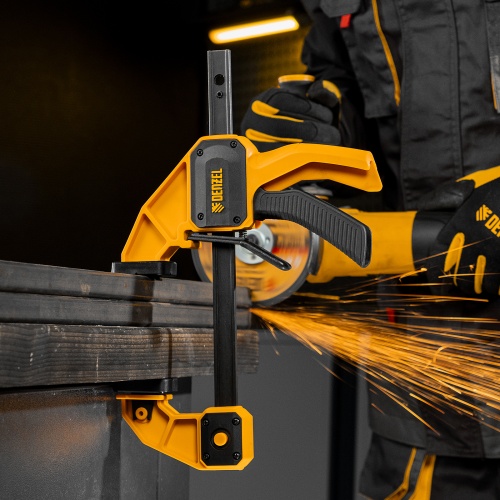 Струбцина F-образная, быстрозажимная, 150 х 80 мм, усиленный нейлоновый корпус Denzel фото 7