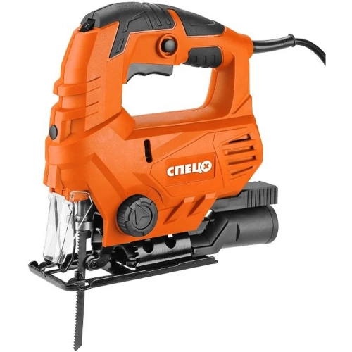 Лобзик Спец БПМ-850, 800 Вт, литая алюм. подошва, лазерная направляющая, быстрозажимной патрон,0-3000об/мин, маятник, макс глубина пропила в дереве 80мм, цв коробка СПЕЦ-4057