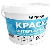 Краска интерьерная экстремально стойкая Грида матовая белая база C 9 л/12 кг