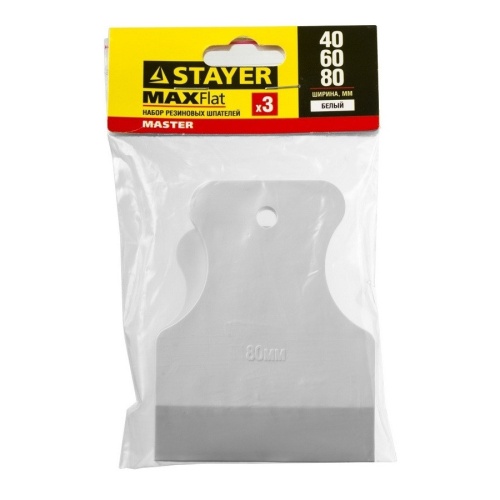 Шпатель резиновый Stayer Master 1027-H3 белый 3 шт фото 4