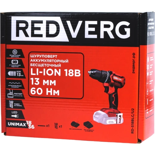 Шуруповерт аккумуляторный бесщеточный REDVERG RD-S18BLC/U2 (без акк, без з/у) 00006686434 фото 11 Шуруповерт аккумуляторный бесщеточный REDVERG RD-S18BLC/U2 (без акк, без з/у) 00006686434 фото 11