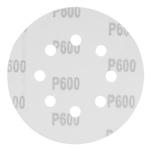 Круг абразивный на ворсовой подложке под "липучку", перфорированный, P 600, 125 мм, 5 шт Matrix фото 2
