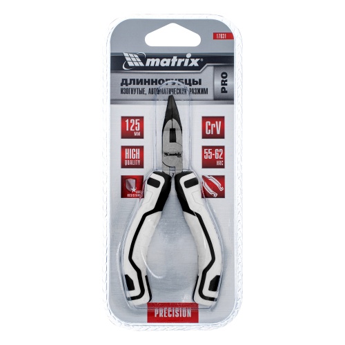 Длинногубцы Mini, 125 мм, изогнутые, авторазжим, Pro Matrix фото 6