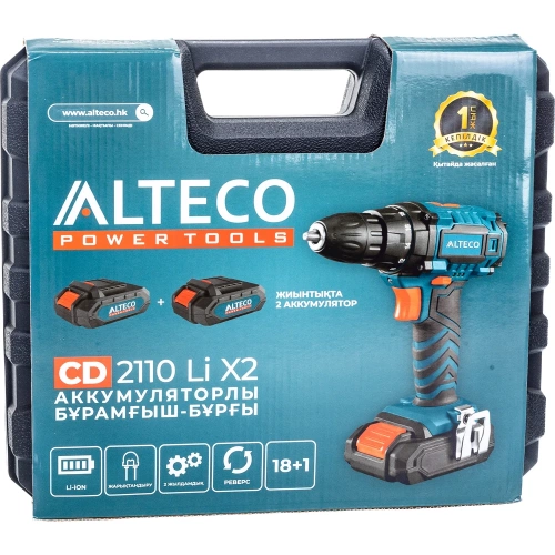 Аккумуляторная дрель-шуруповёрт Alteco CD 2110Li X2 30209 фото 7