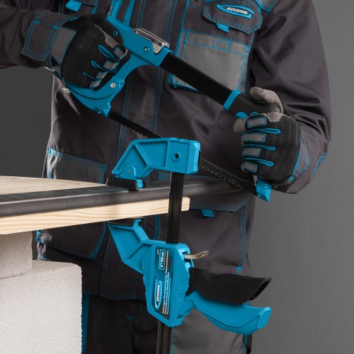 Струбцина реечная, быстрозажимная, пистолетного типа, пошаговый механизм, пластиковый корпус, 150 мм Gross фото 8 Струбцина реечная, быстрозажимная, пистолетного типа, пошаговый механизм, пластиковый корпус, 150 мм Gross фото 8