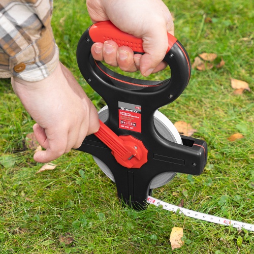 Рулетка геодезическая, 50 м х 12,5 мм, металлическая лента, открытый корпус Matrix фото 9