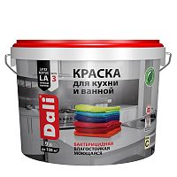 Краска для кухни и ванной акриловая Dali 20119 моющаяся база С 9 л